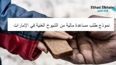 نموذج طلب مساعدة مالية من الشيوخ الغنية في الإمارات .. الحصول على مساعدات مالية حتى 100.000 درهم