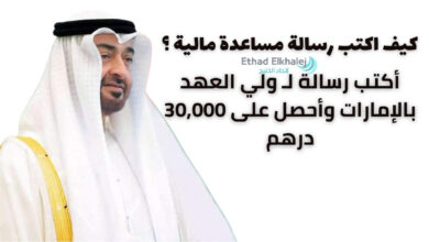 كيف اكتب رسالة مساعدة مالية إلى ولي العهد في الإمارات؟ .. أحصل على 30,000 درهم إماراتي